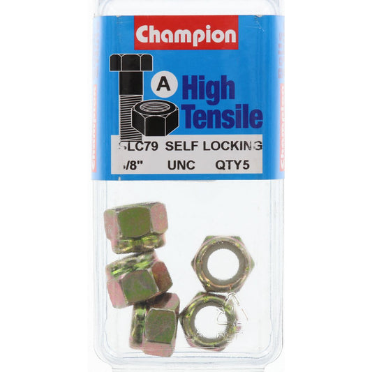 Champion Hex Nut Self Locking Nylon Insert 3/8in UNC - SLC79