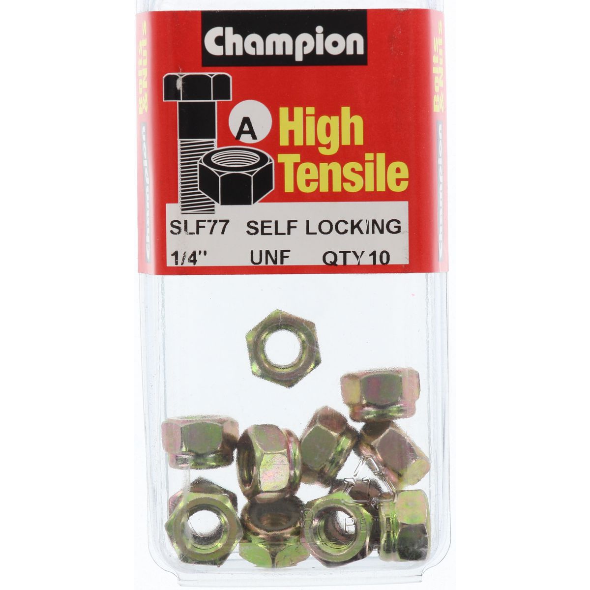 Champion Hex Nut Self Locking Nylon Insert 1/4in UNF - SLF77