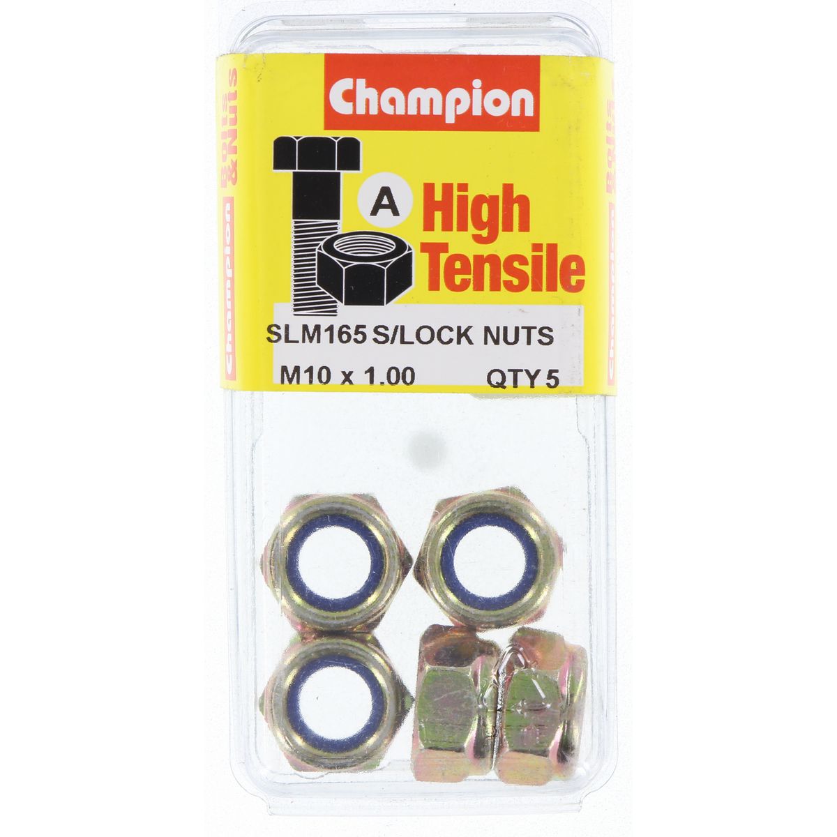 Champion Hex Nut Self Locking Nylon Insert M10 x 1.00mm - SLM165