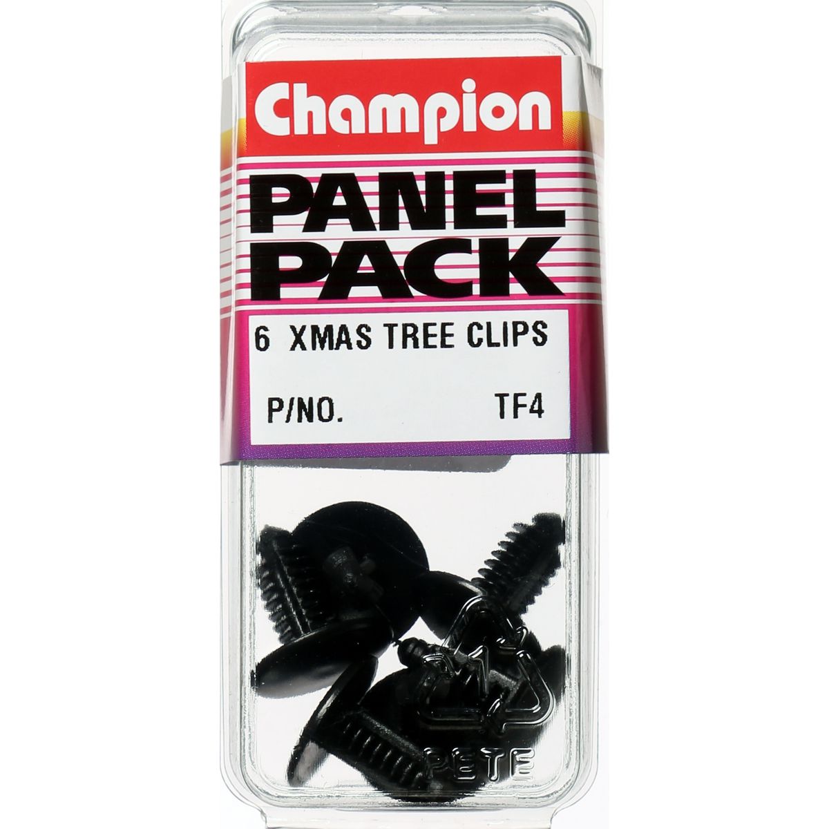 Champion Xmas Tree Clip  Black Len: 16.3mm Stem Dia: 7.8mm Head: 14.8mm - TF4