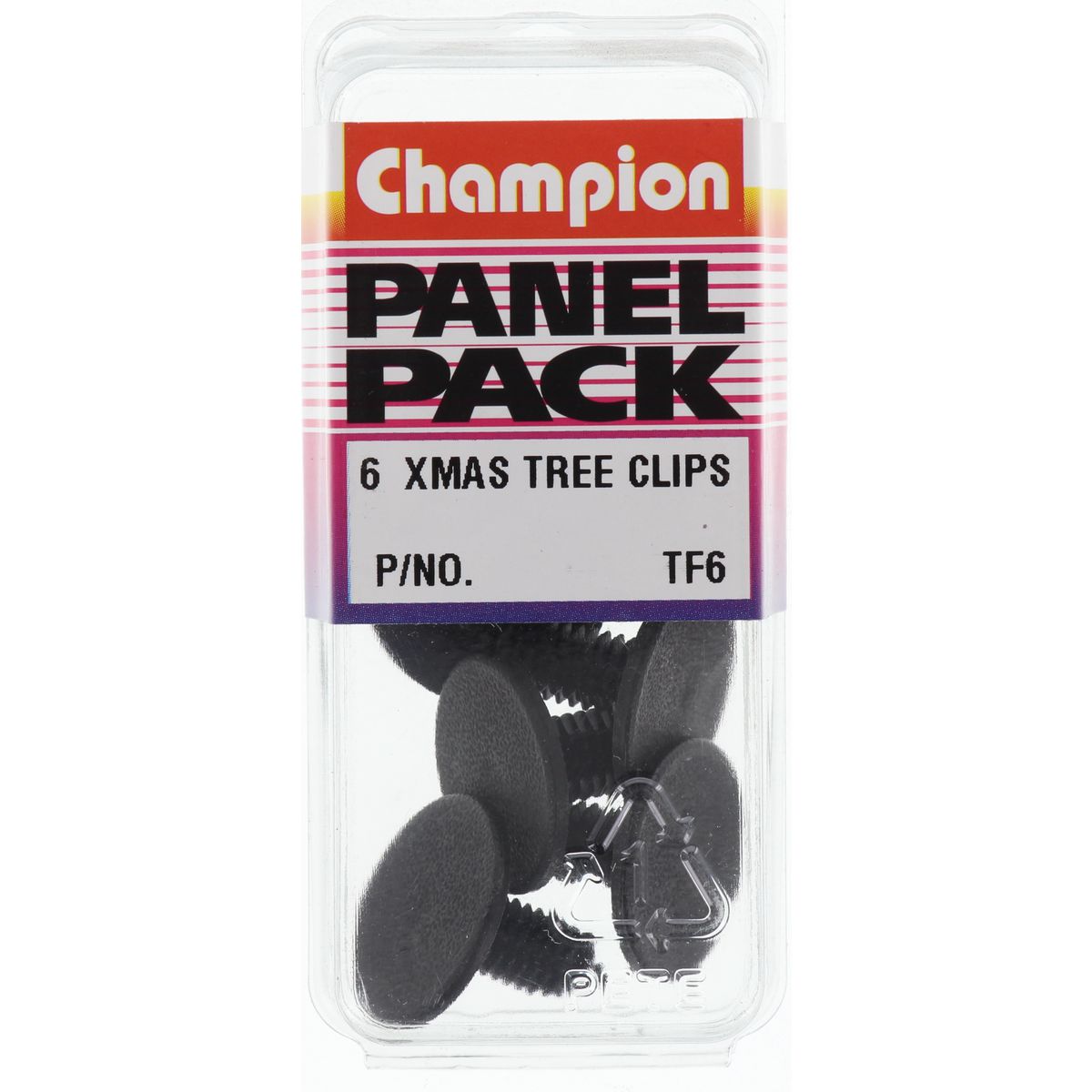 Champion Xmas Tree Clip  Black Len: 16.7mm Stem Dia: 7.3mm Head: 20mm - TF6
