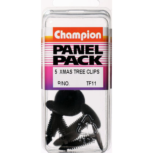 Champion Xmas Tree Clip  Black Len: 27mm Stem Dia: 7.6mm Hole: 4.6mm Head: 20.4mm - TF11