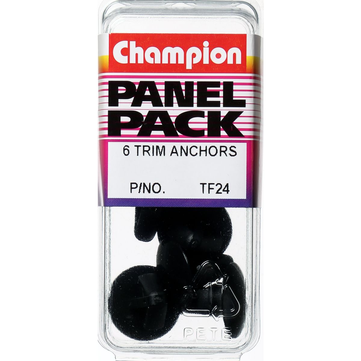 Champion Trim Anchor  Black Len: 15mm Hole: 8mm Head: 18mm - TF24