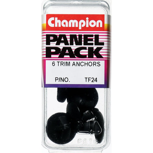 Champion Trim Anchor  Black Len: 15mm Hole: 8mm Head: 18mm - TF24