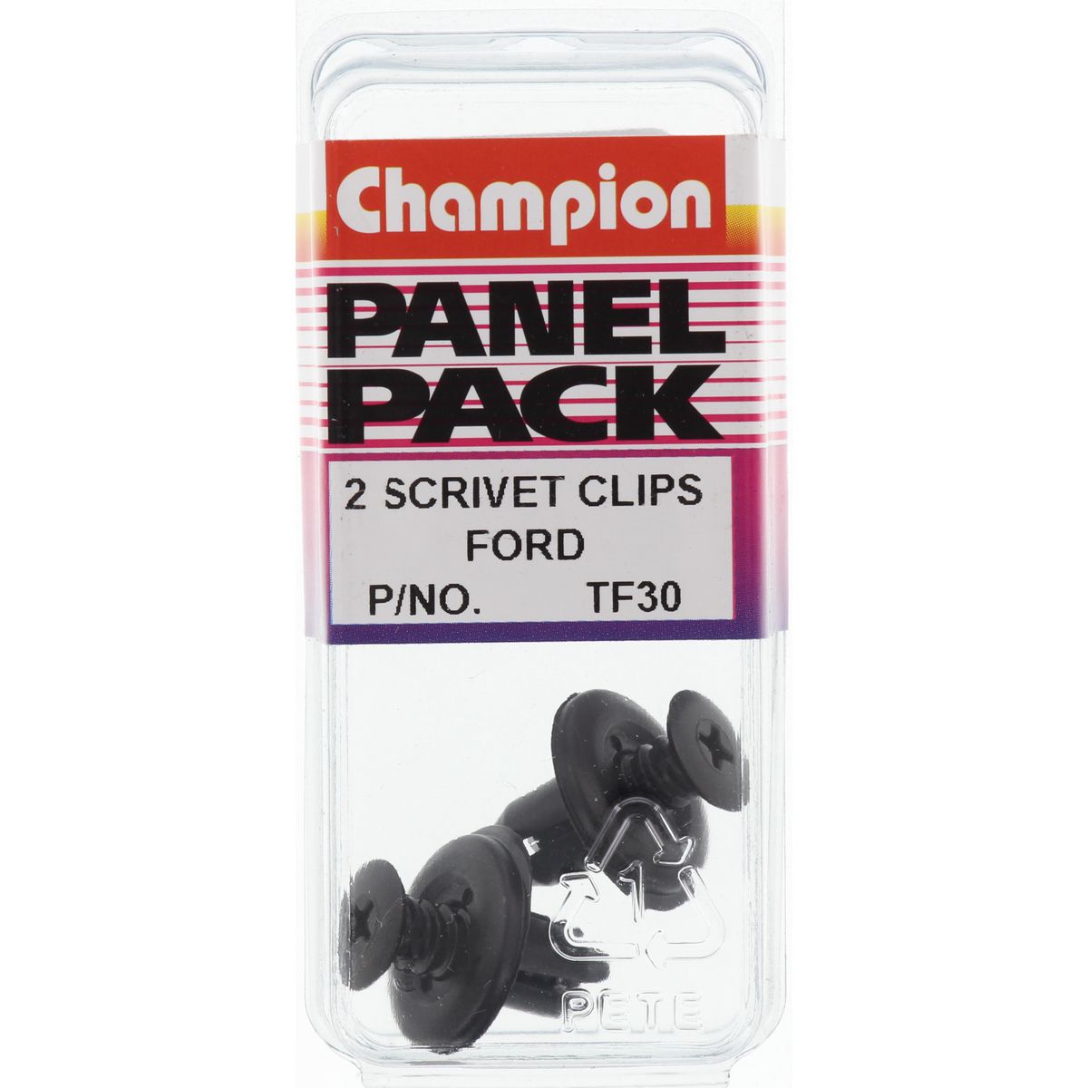 Champion Push Rivet  Black Len: 12.5mm Hole: 8.4mm Head: 18mm - TF30