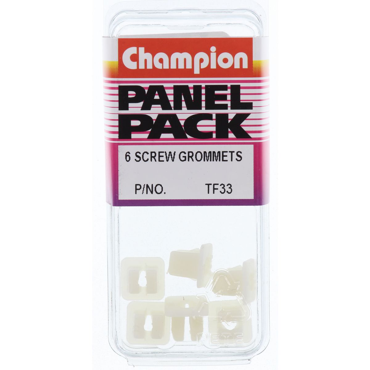 Champion Screw Grommet  White Screw Size: 4.2mm Hole: 7x7mm Head: 10x10mm - TF33