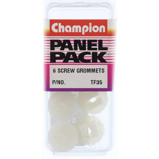 Champion Screw Grommet  Clear Len: 8.9mm Screw Size: 3.5mm Hole: 9.5x9.5mm Head: 17mm - TF35