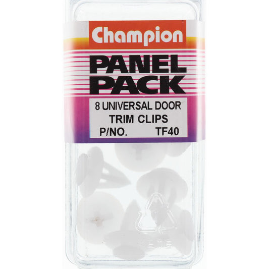 Champion Door Panel Clip  Clear Hole: 8mm Head: 17mm - TF40