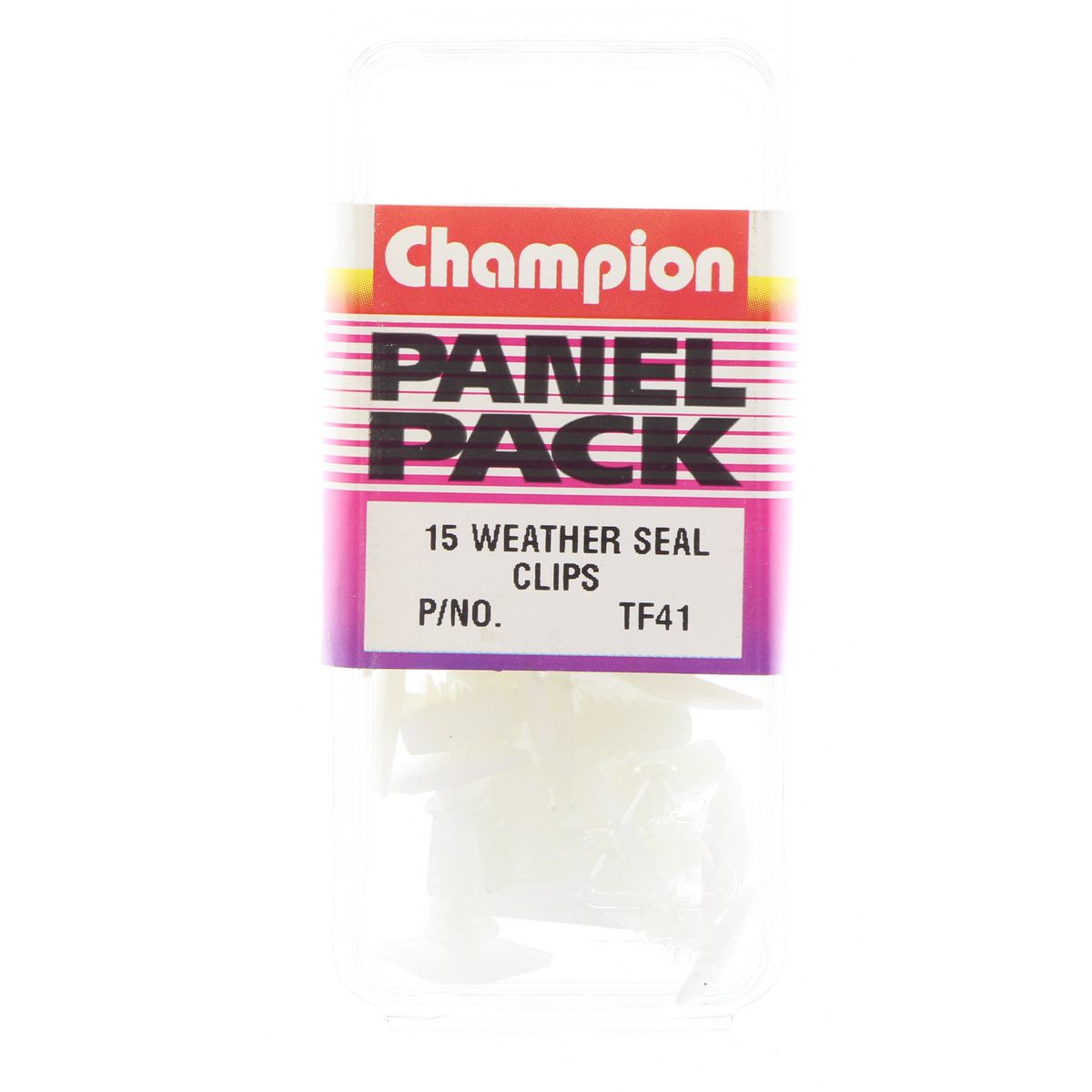Champion Weather Seal Clips  Clear Len: 13mm Stem Dia: 6mm Head: 16x7mm - TF41