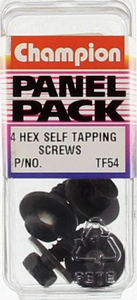 Champion Self Tapper Screw Sems Hex Ind Flat Washer 6.3x19mm Black - TF54
