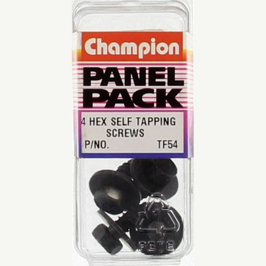 Champion Self Tapper Screw Sems Hex Ind Flat Washer 6.3x19mm Black - TF54