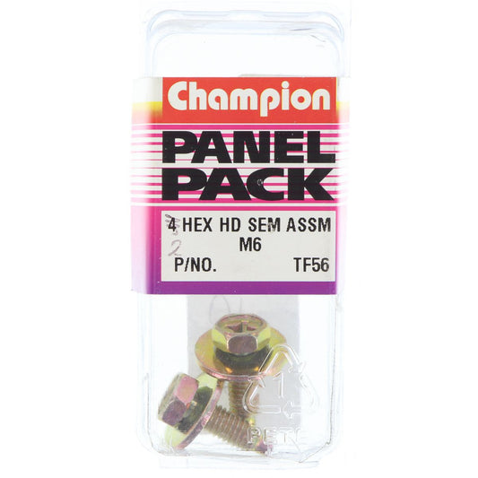 Champion Hex Set Screw Sems Hex Ind Combo Dve Flat Washer Pilot M6x18mm - TF56