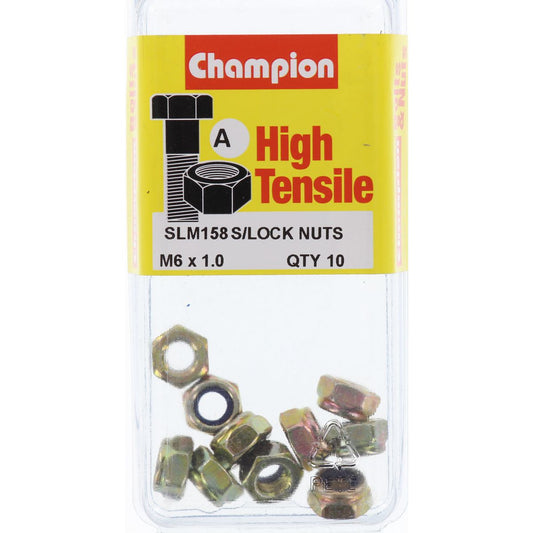 Champion Hex Nut Self Locking Nylon Insert M6 x 1.00mm - SLM158
