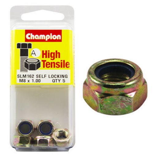 Champion Hex Nut Self Locking Nylon Insert M8 x 1.00mm - SLM162