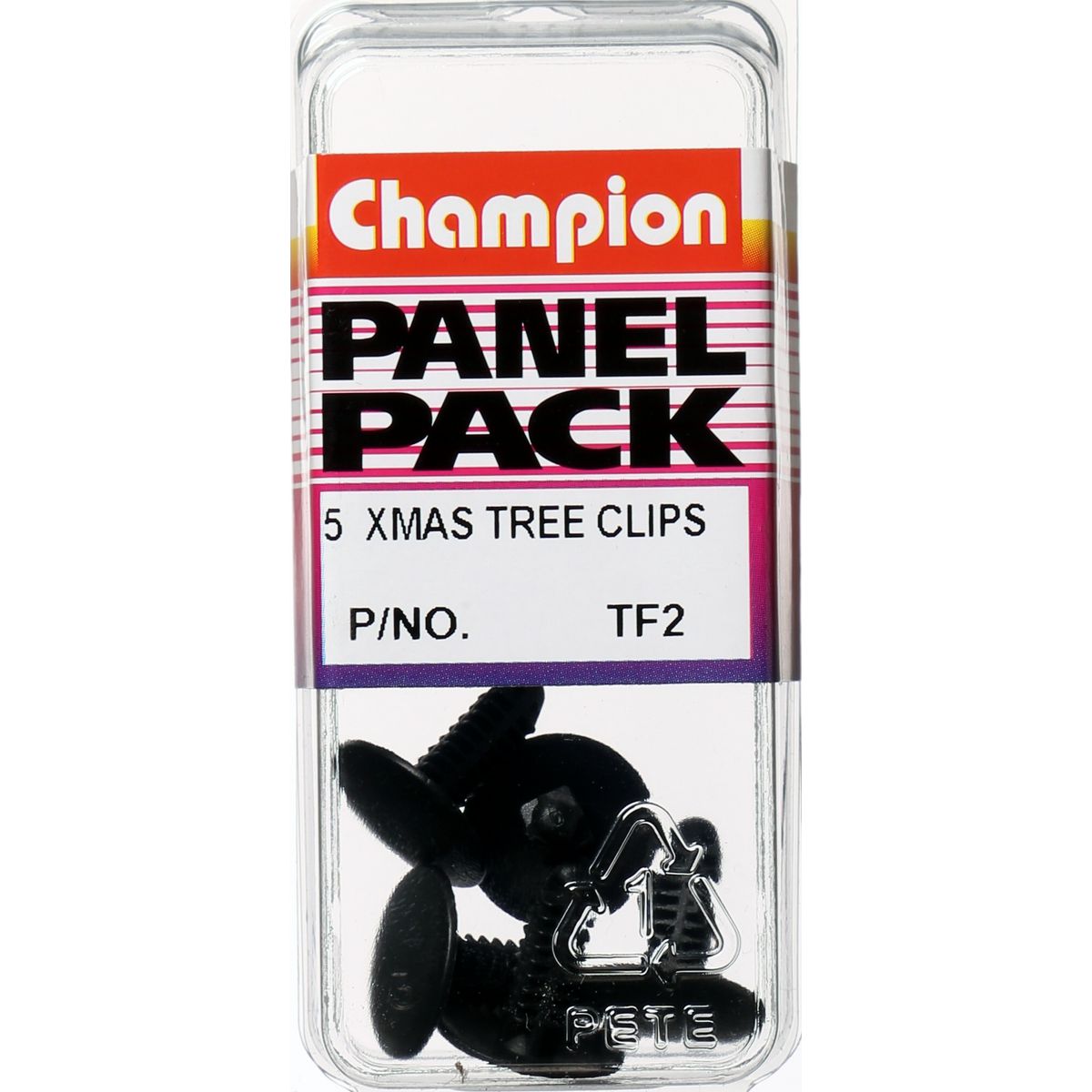 Champion Xmas Tree Clip  Black Len: 18mm Stem Dia: 4.7mm Head: 16mm - TF2