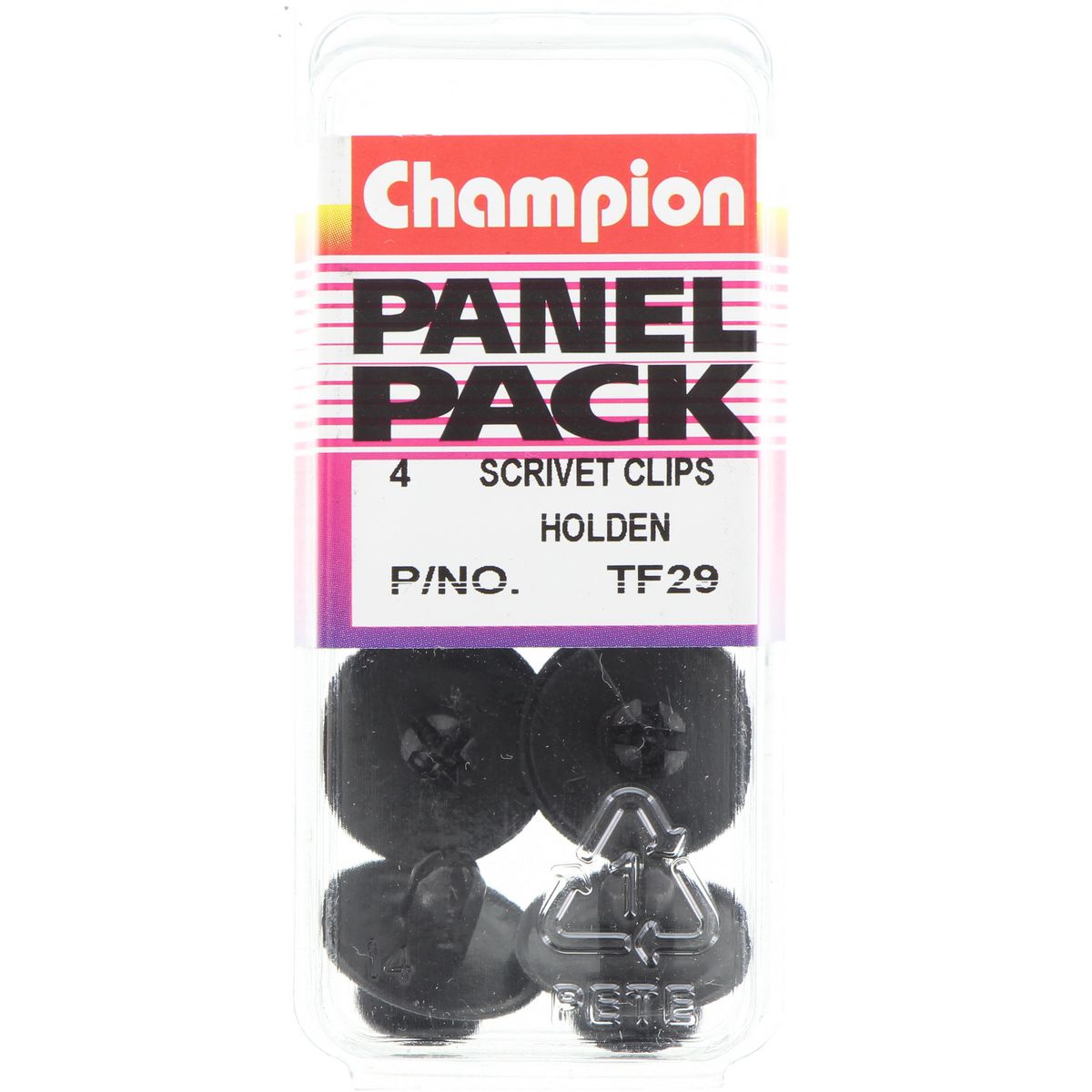 Champion Scrivet  Black Len: 9mm Hole: 6mm Head: 20mm - TF29