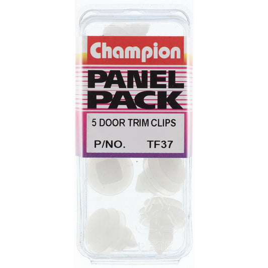 Champion Door Trim Clip  Clear Top Head: 13mm, Mid & Bottom Head: 16mm Stem Dia: 9mm - TF37