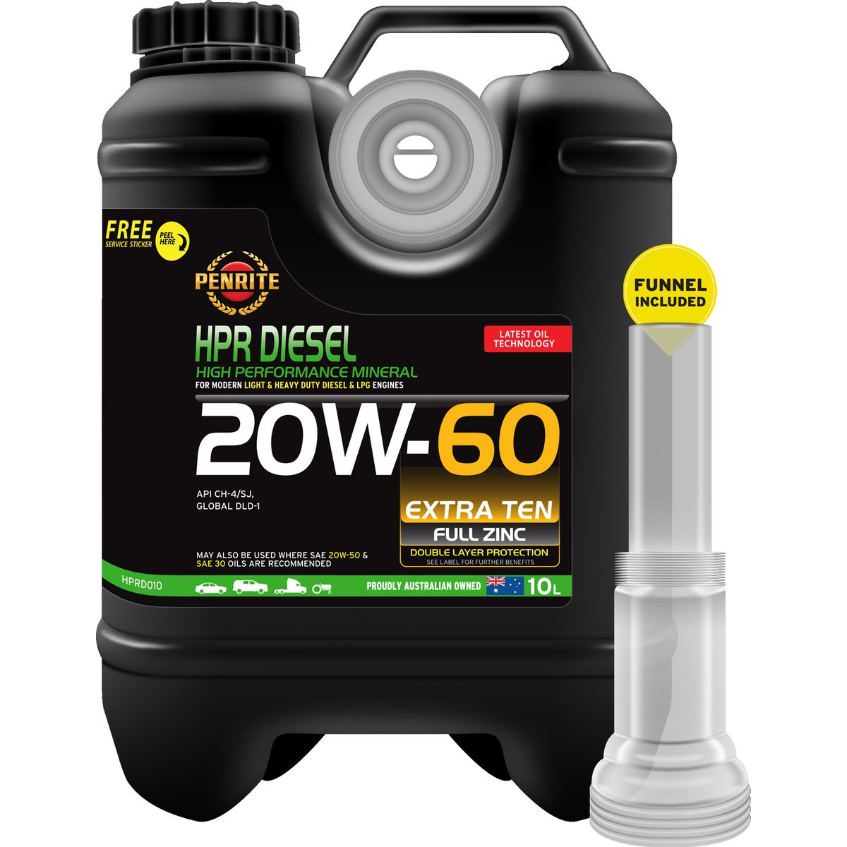 Penrite HPR Diesel SAE 20W-60 Engine Oil 10L - HPRD010