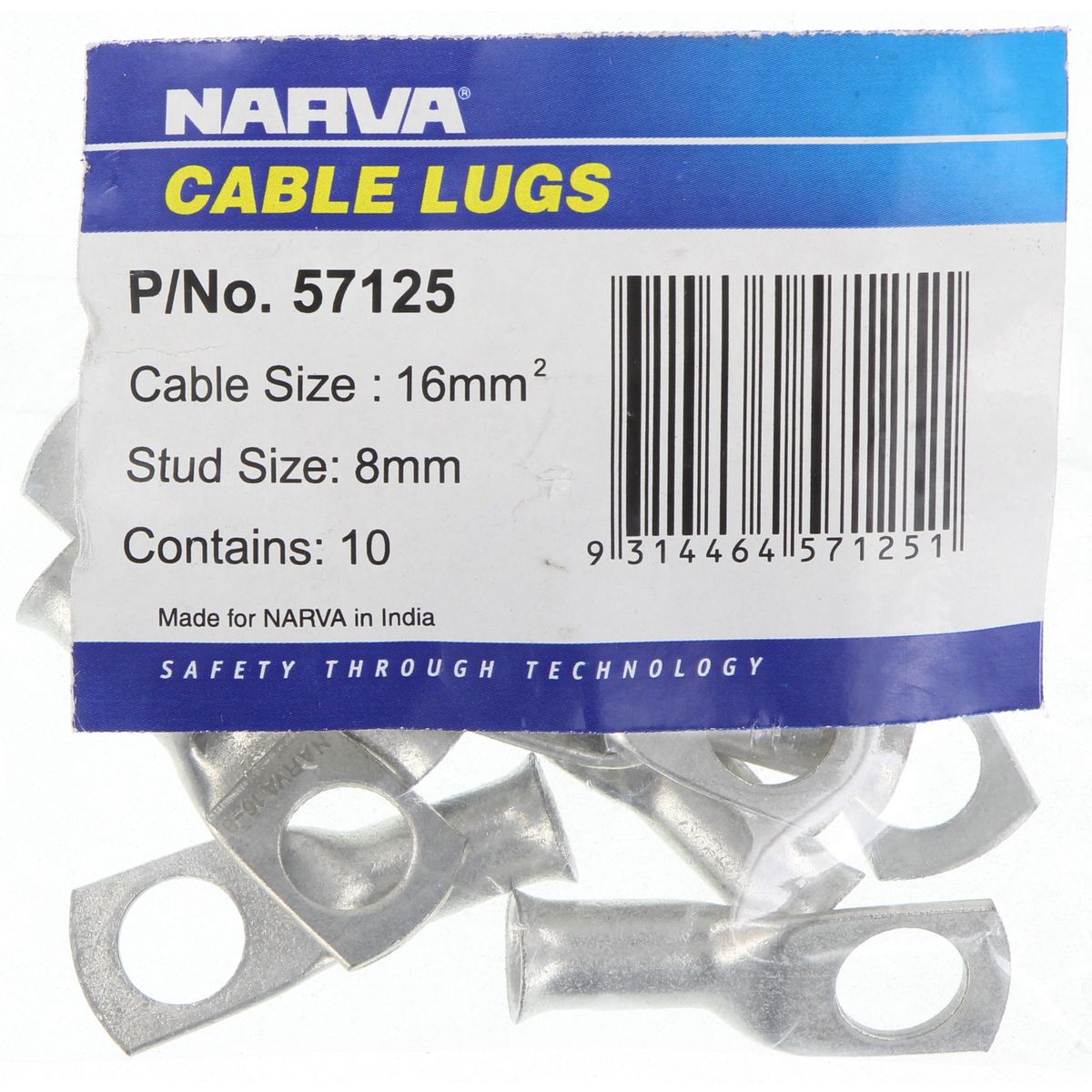 Narva Cable Lug 16-8mm 10 Pack - 57125
