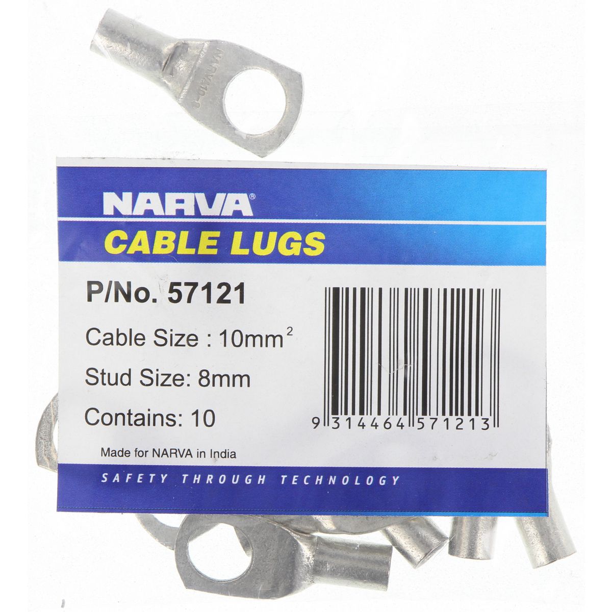 Narva Cable Lug 10-8mm 10 Pack - 57121