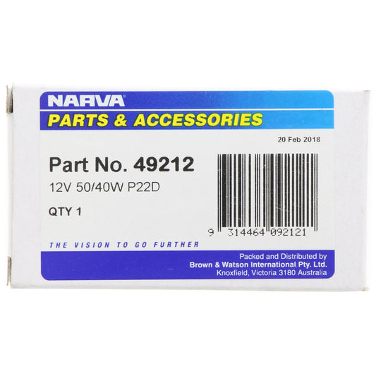 Narva R2 P22d Globe 12V 50/40W - 49212
