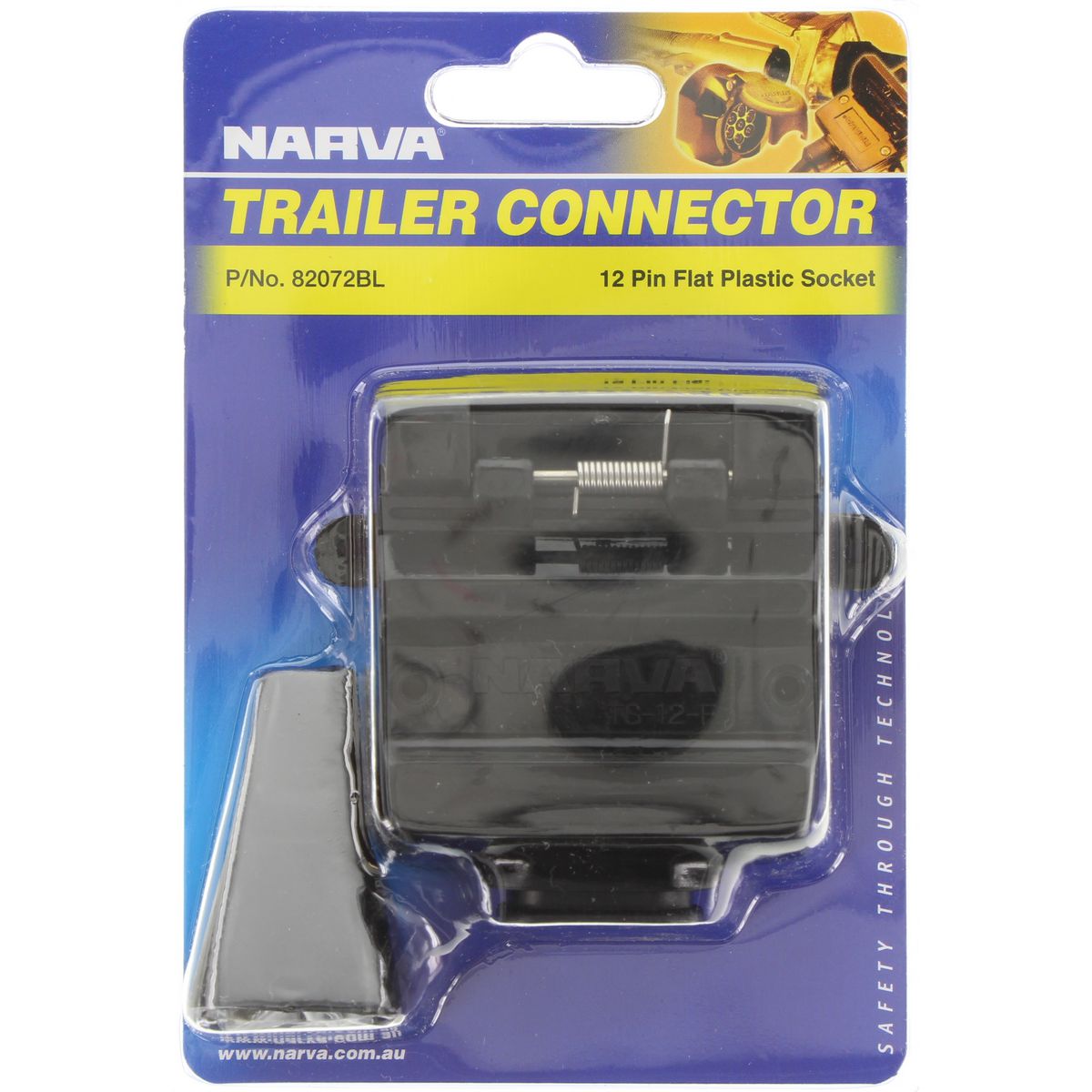 Narva Trailer Socket 12 Pin Flat Plastic - 82072BL
