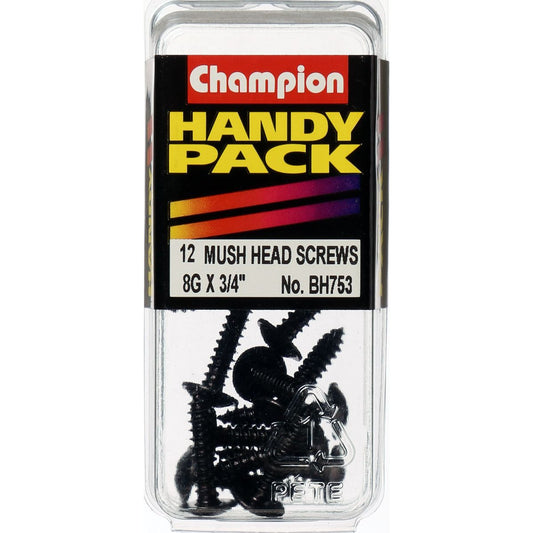 Champion Self Tapper Screw Mush Phillips 4.2 x 19mm Black - BH753
