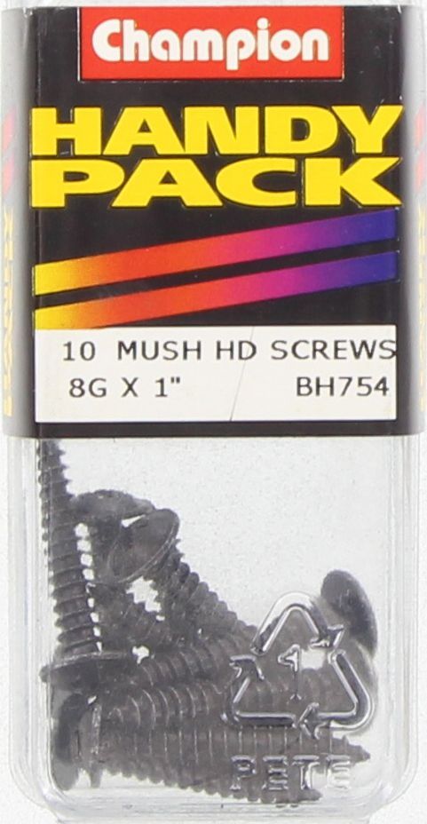 Champion Self Tapper Screw Mush Phillips 4.2 x 25mm Black - BH754