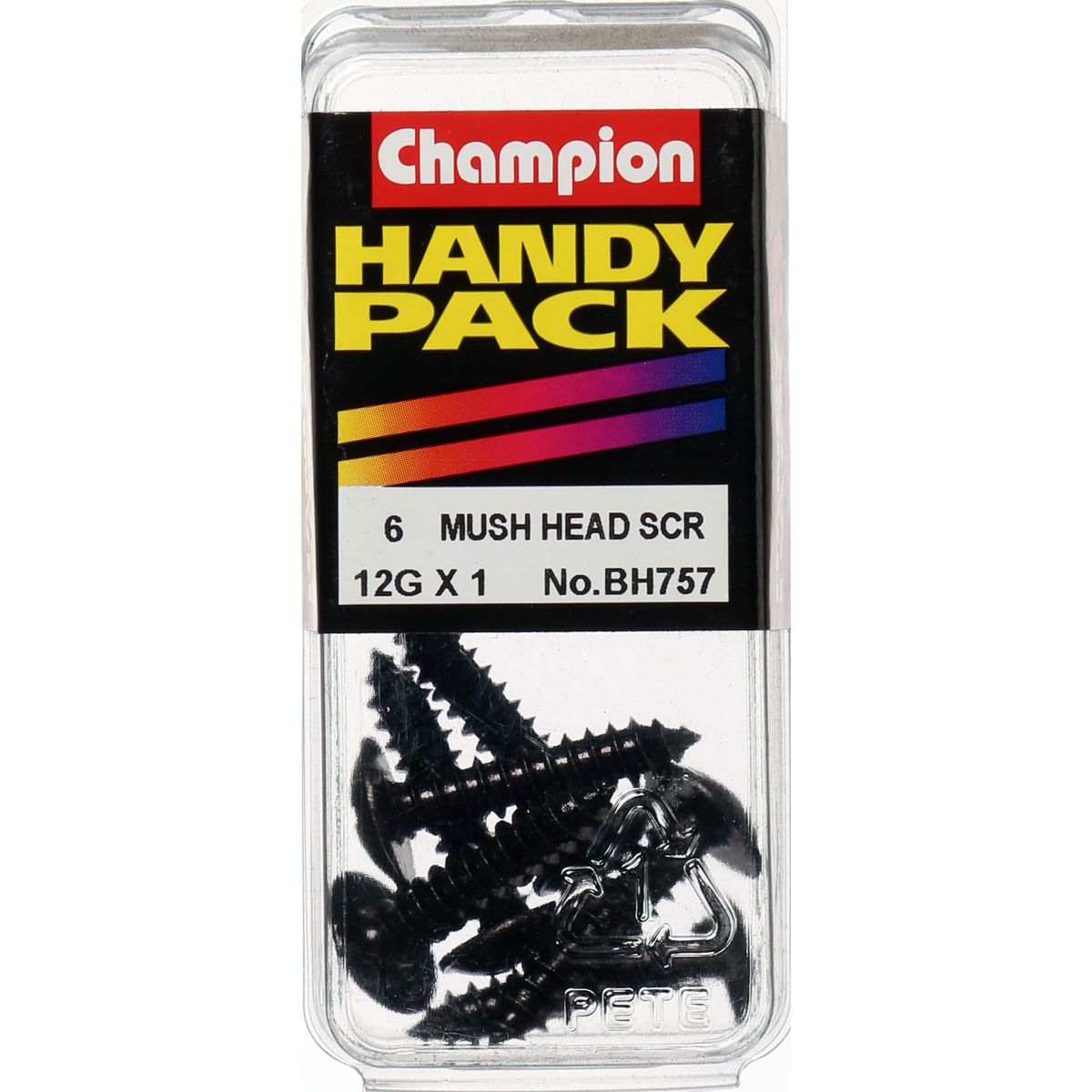 Champion Self Tapper Screw Mush Phillips 5.5 x 25mm Black - BH757