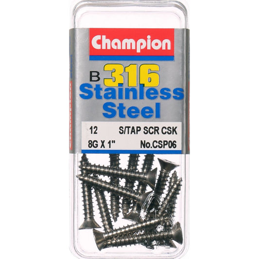Champion Self Tapper Screw CSK Phillips Stainless Steel 4.2x25mm 316/A4 - CSP06