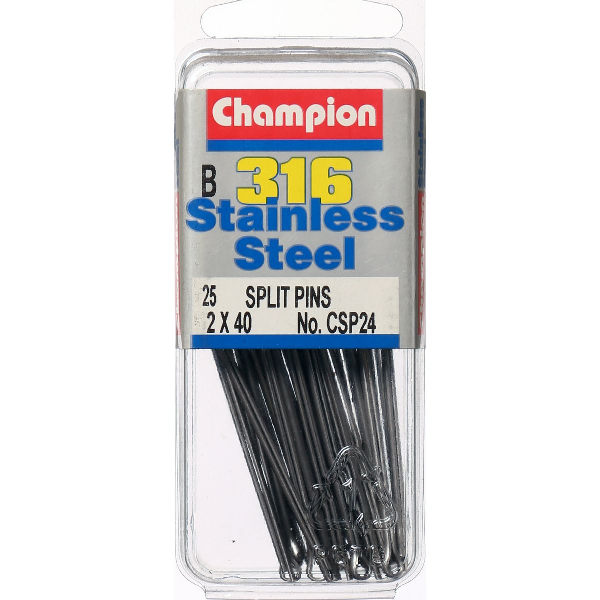 Champion Split Pin Stainless Steel 2x40mm 316/A4 - CSP24