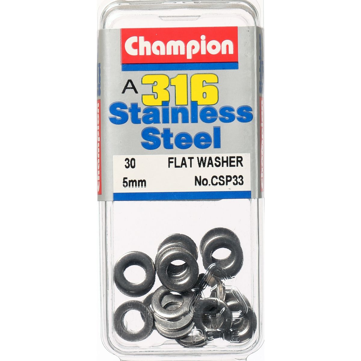 Champion Washer Flat Stainless Steel 5mm 316/A4 - CSP33