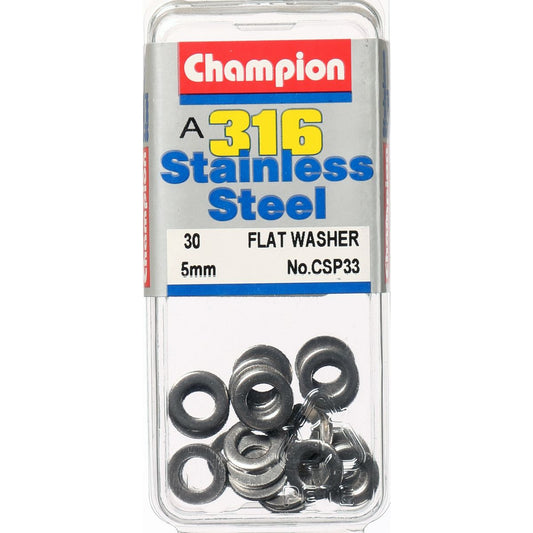 Champion Washer Flat Stainless Steel 5mm 316/A4 - CSP33