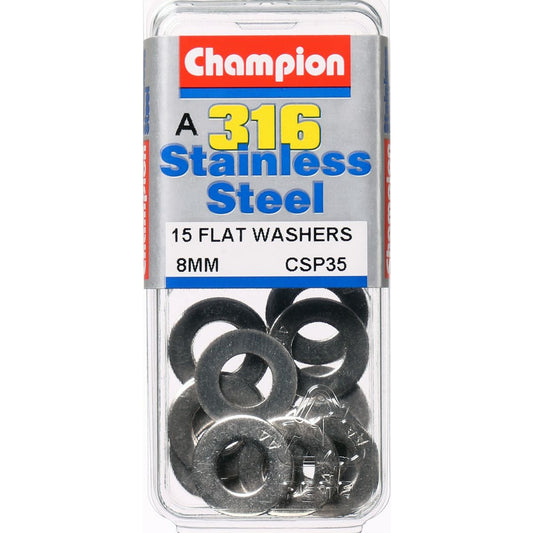 Champion Washer Flat Stainless Steel 8mm 316/A4 - CSP35