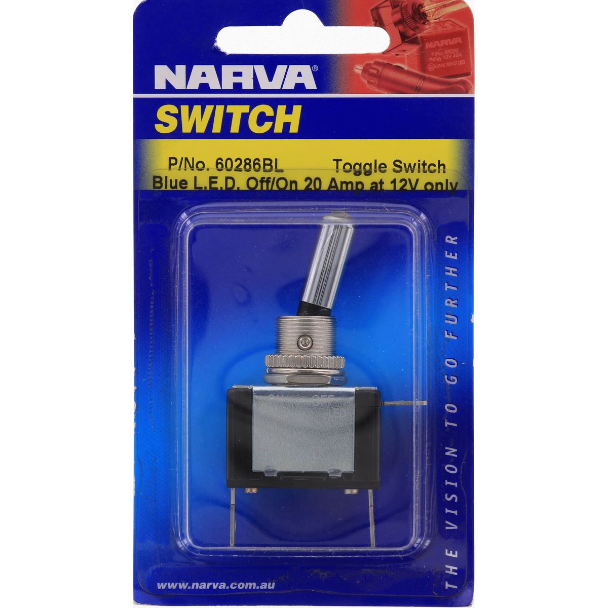 Narva Toggle Switch Off/On SPST Blue LED - 60286BL