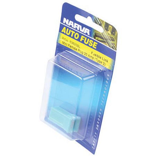 Narva Fusible Link Mini Female Type 2 20A Blue 1 Pack - 53620BL