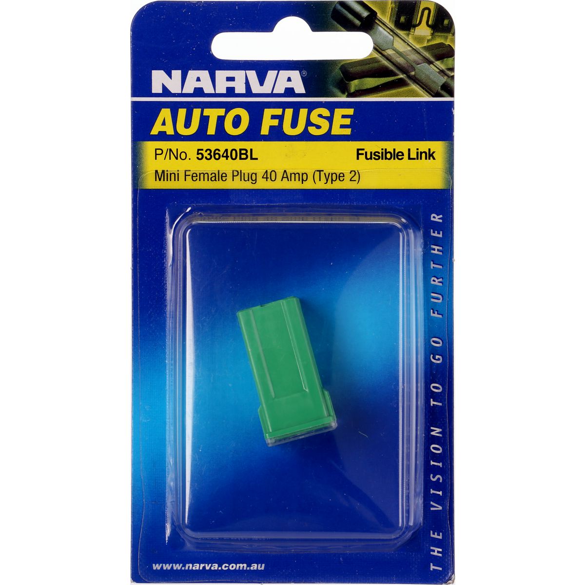Narva Fusible Link Mini Female Type 2 40A Green 1 Pack - 53640BL