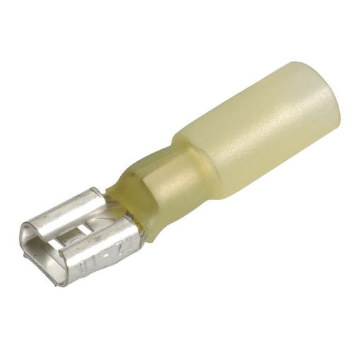 Narva Crimp Terminal Female Blade Yellow Terminal Entry 6.3 x 0.8mm Heat Shrinkable 50 Pce - 56332