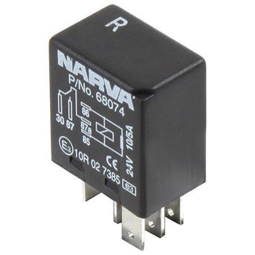 Narva Micro Relay 24V Change Over 10/5A Resistor Protected - 68074BL