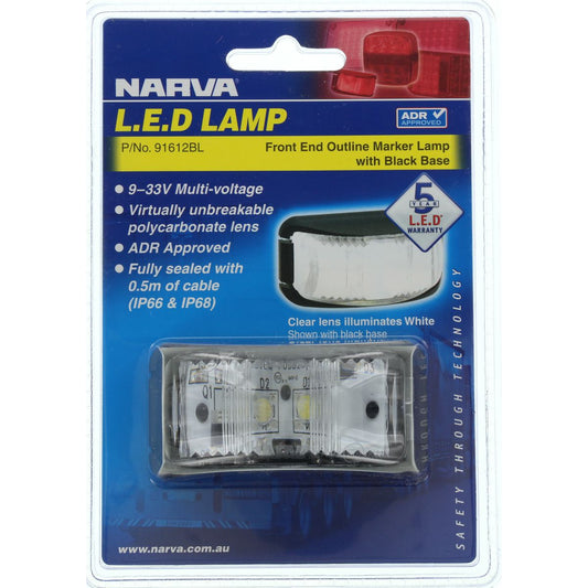 Narva Front Marker Light Clear LED 9 to 33V - 91612BL