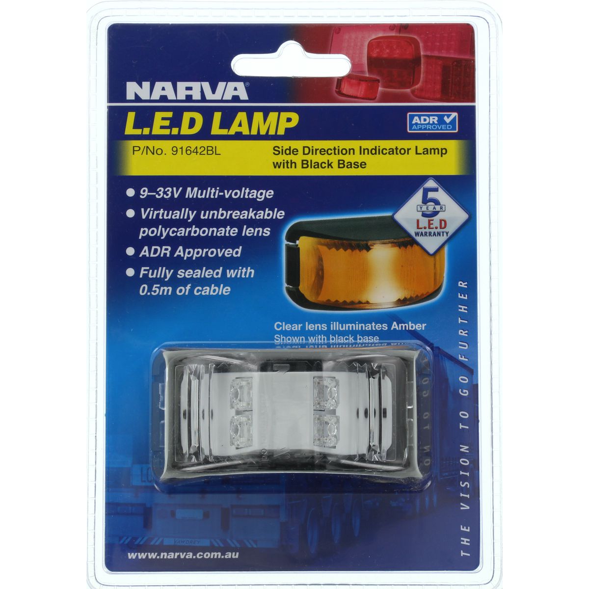 Narva Side Indicator Lamp LED 9 to 33V Surface Mount - 91642BL