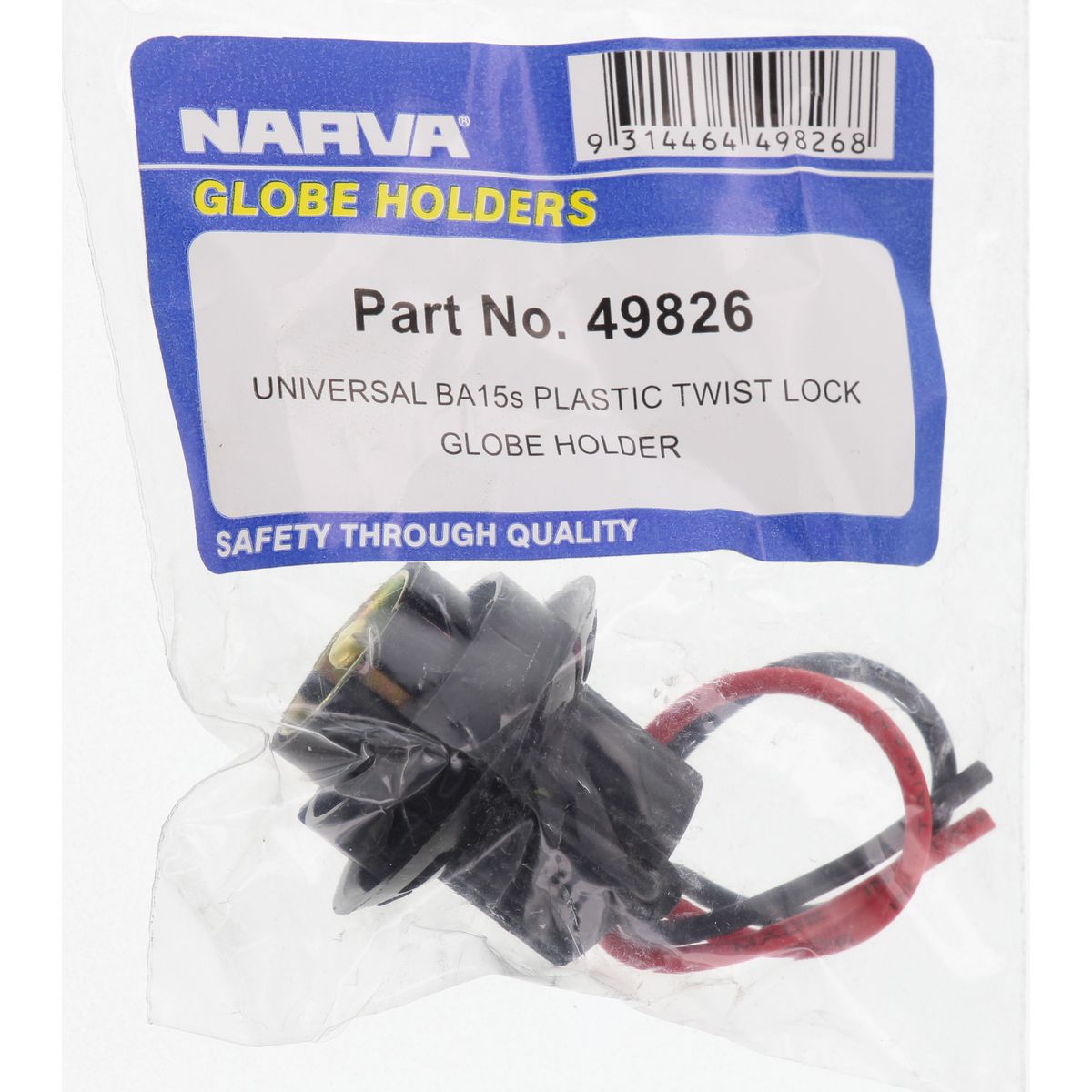 Narva Globe Holder BA15s Twist Lock Pre Wired - 49826