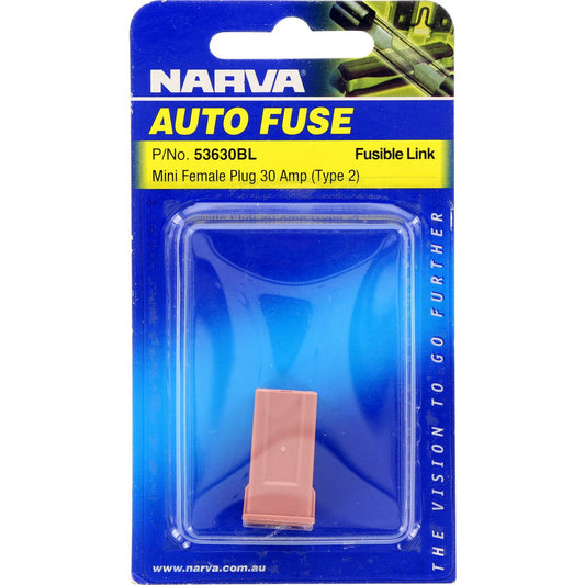 Narva Fusible Link Mini Female Type 2 30A  Pink 1 Pack - 53630BL
