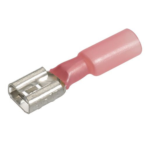 Narva Crimp Terminal Female Blade Red Terminal Entry 6.3 x 0.8mm Heat Shrinkable 50Pk - 56328