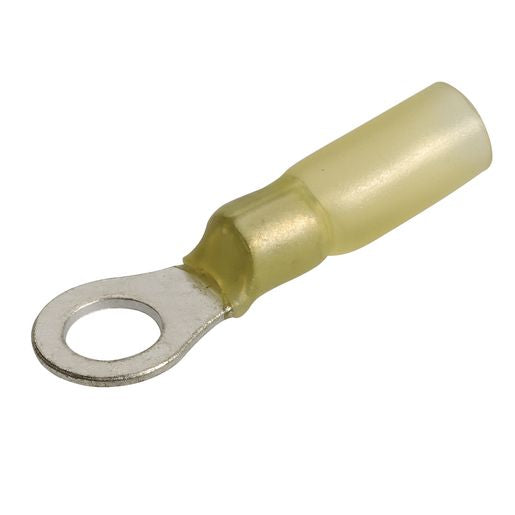 Narva Crimp Terminal Ring Yellow ID 6.3mm Heat Shrinkable 50 Pce - 56370