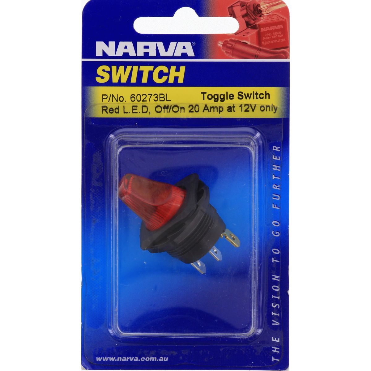 Narva Duckbill Toggle Switch Off/On SPST Red LED - 60273BL