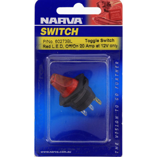 Narva Duckbill Toggle Switch Off/On SPST Red LED - 60273BL