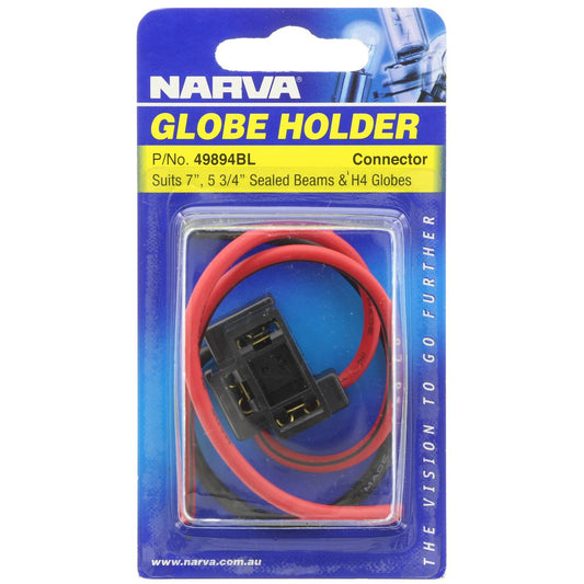 Narva Globe Holder H4 P43t 38 Push On Pre Wired - 49894BL
