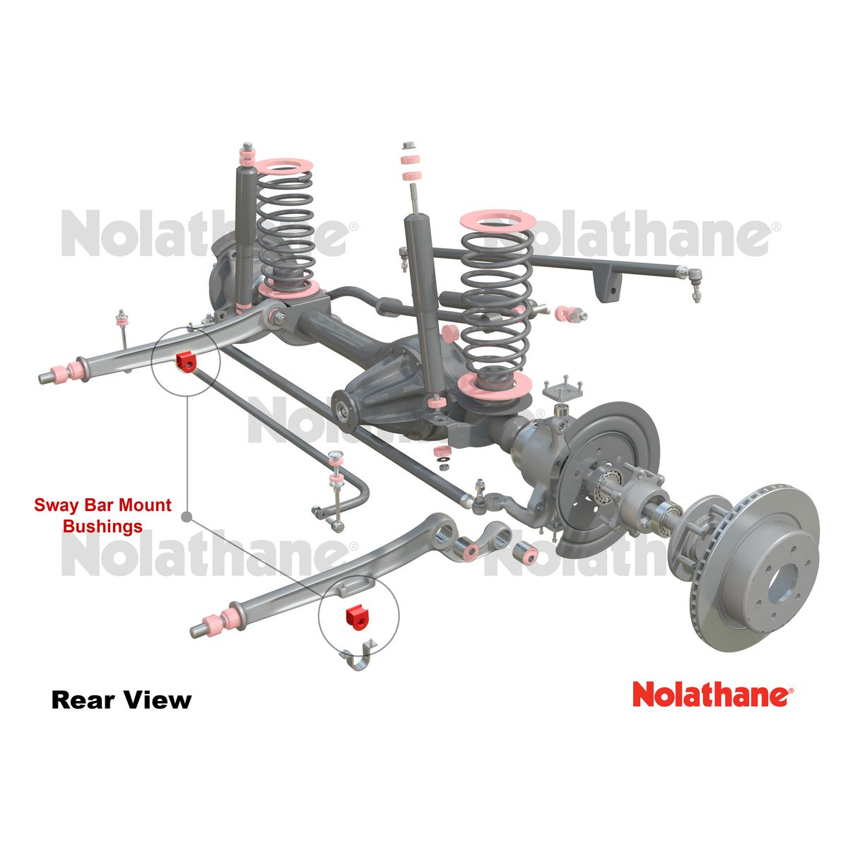 Nolathane Front Sway Bar Mount Bushing Kit 23mm - 42423