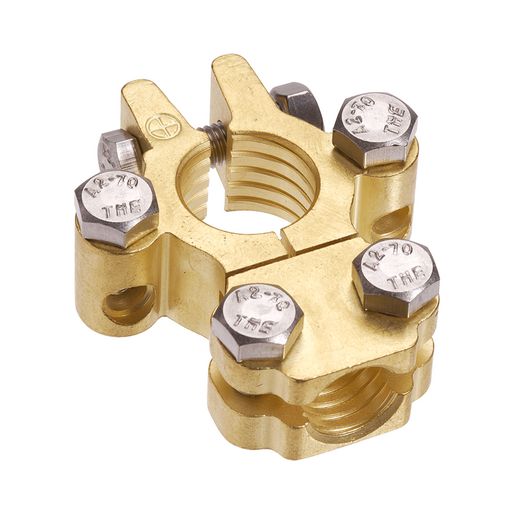 PROJECTA Premium Forged Brass Battery Terminal Heavy Duty Positive Saddle Mount With Dual Auxiliary 10-6B&S - BT620H-P1